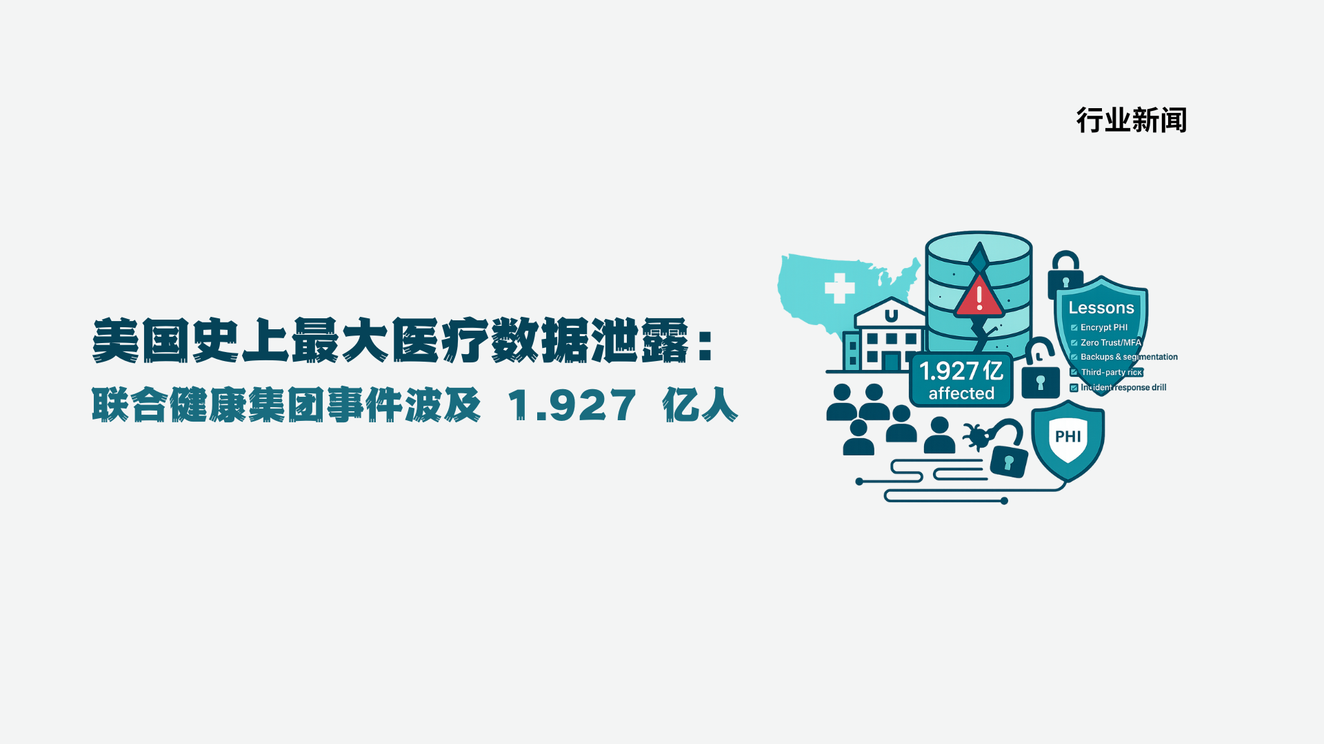美国史上最大医疗数据泄露：联合健康集团事件波及 1.927 亿人，我们能学到什么？